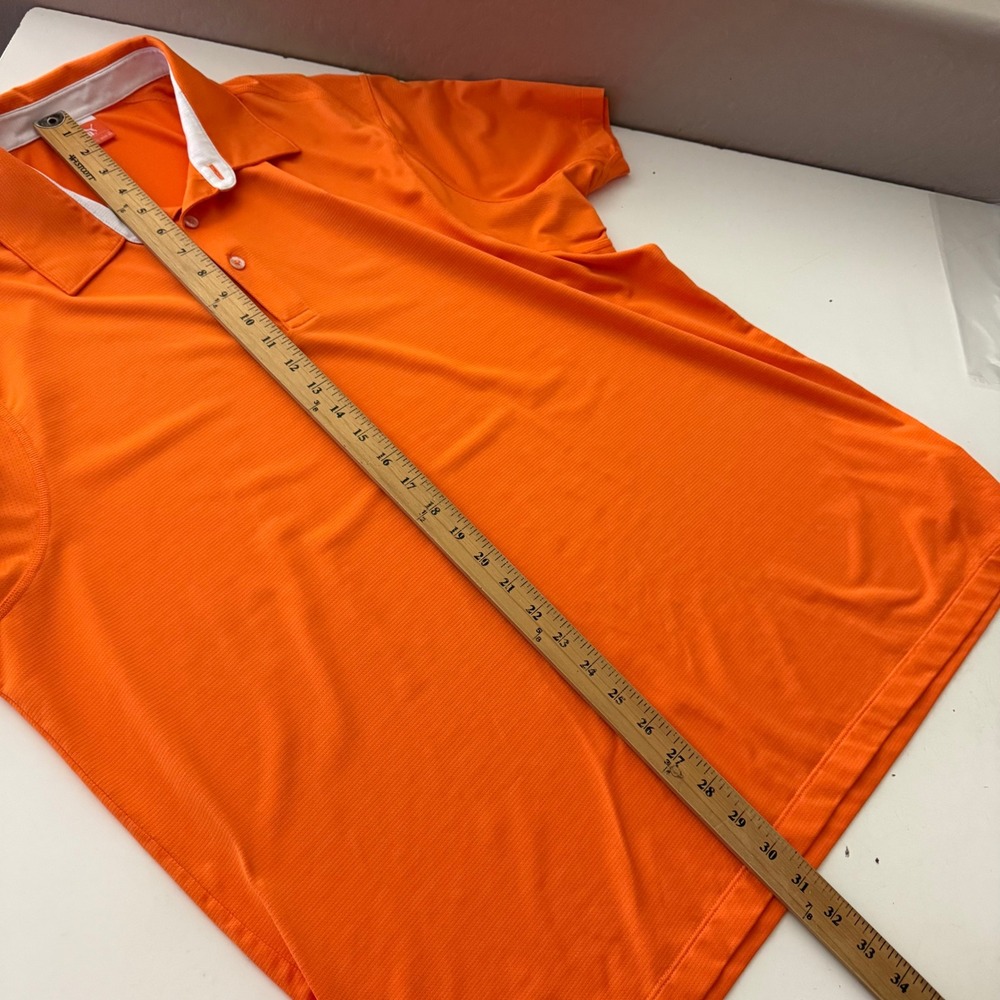 Puma Sportlifestyle Mens XL Orange Golf Polo Shirt Short Sleeve Performance - Picture 7 of 8